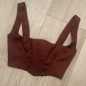 Oh Polly Brown Satin Corset